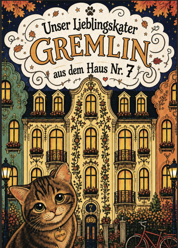 NEU: Unser Lieblingskater GREMLIN aus dem Haus Nr. 7. Das Kinderbuch für alle waschechten Katzenliebhaber!